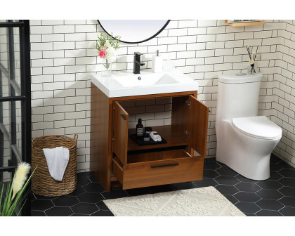 Elegant Bathroom Vanity - Teak, L 30" (VF46030MTK)