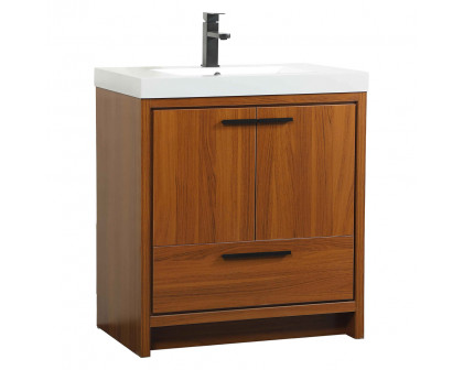 Elegant Bathroom Vanity - Teak, L 30" (VF46030MTK)