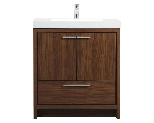 Elegant Bathroom Vanity - Walnut, L 30" (VF46030MWT)