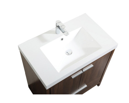 Elegant Bathroom Vanity - Walnut, L 30" (VF46030MWT)