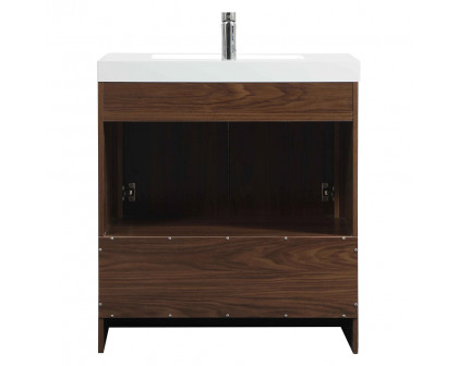 Elegant Bathroom Vanity - Walnut, L 30" (VF46030MWT)