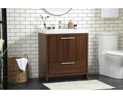 Elegant Bathroom Vanity - Walnut, L 30" (VF46030MWT)