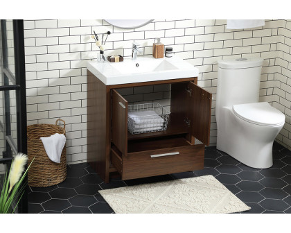 Elegant Bathroom Vanity - Walnut, L 30" (VF46030MWT)