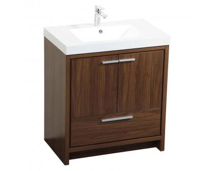 Elegant Bathroom Vanity - Walnut, L 30" (VF46030MWT)