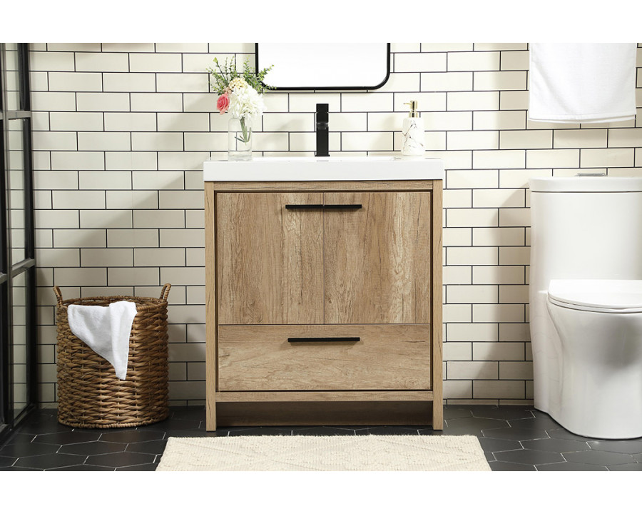 Elegant Bathroom Vanity - Natural Oak, L 30" (VF46030NT)