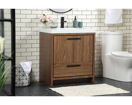 Elegant Bathroom Vanity - Walnut Brown, L 30" (VF46030WB)