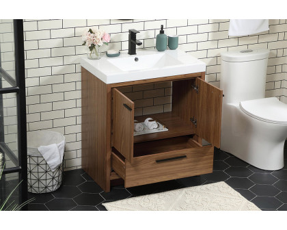 Elegant Bathroom Vanity - Walnut Brown, L 30" (VF46030WB)