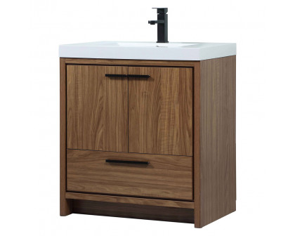 Elegant Bathroom Vanity - Walnut Brown, L 30" (VF46030WB)