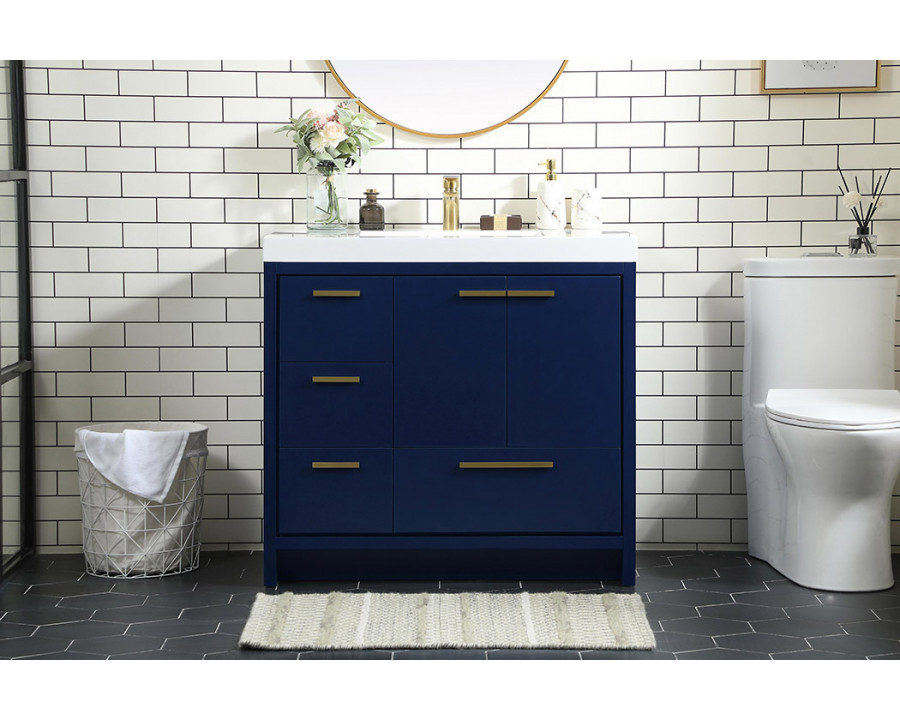 Elegant Bathroom Vanity - Blue, L 36" (VF46036MBL)