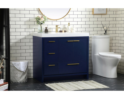 Elegant Bathroom Vanity - Blue, L 36" (VF46036MBL)