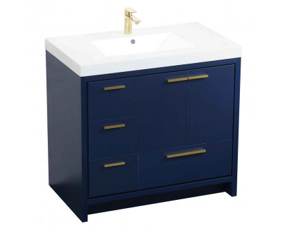 Elegant Bathroom Vanity - Blue, L 36" (VF46036MBL)