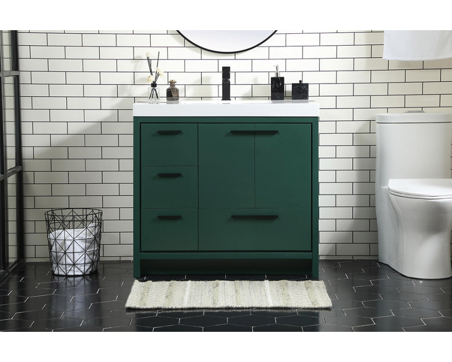 Elegant Bathroom Vanity - Green, L 36" (VF46036MGN)