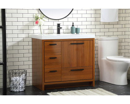 Elegant Bathroom Vanity - Teak, L 36" (VF46036MTK)