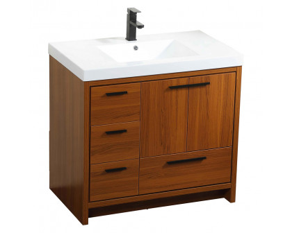 Elegant Bathroom Vanity - Teak, L 36" (VF46036MTK)