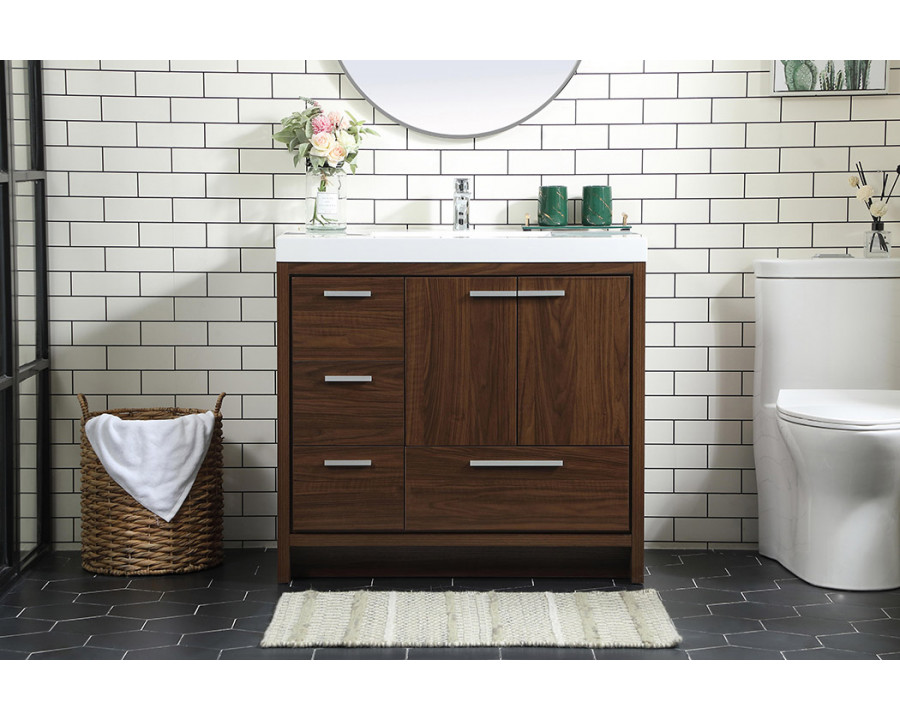 Elegant Bathroom Vanity - Walnut, L 36" (VF46036MWT)