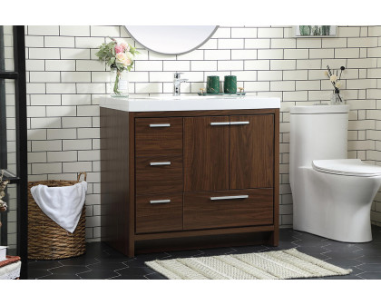 Elegant Bathroom Vanity - Walnut, L 36" (VF46036MWT)