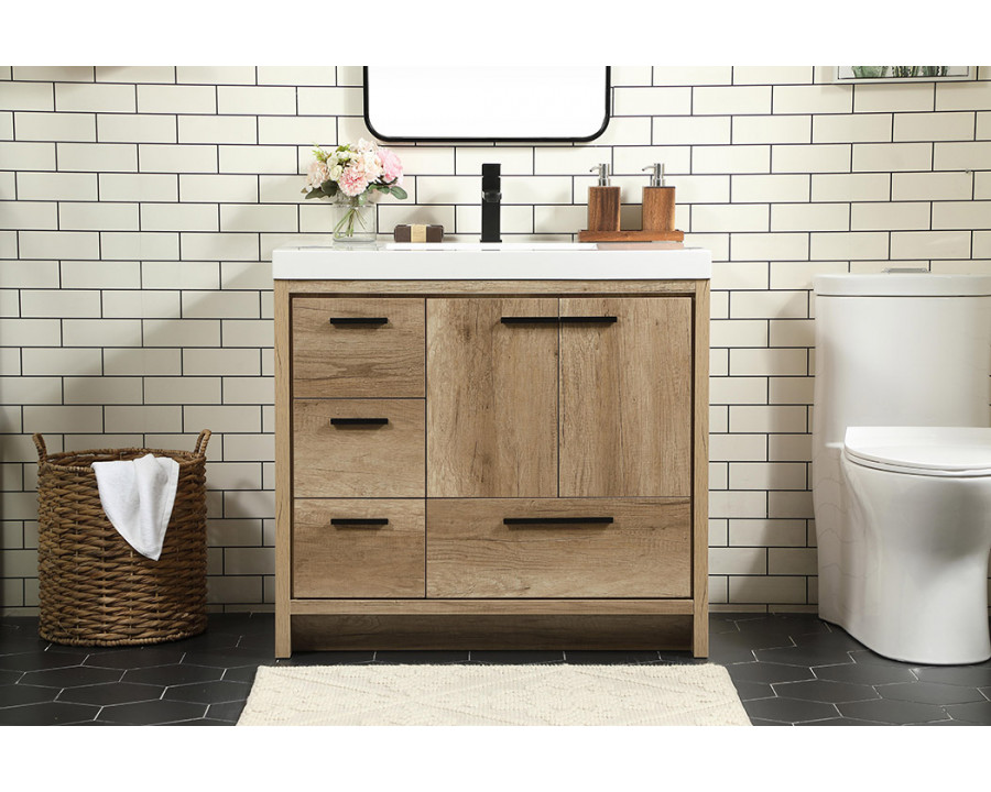 Elegant Bathroom Vanity - Natural Oak, L 36" (VF46036NT)