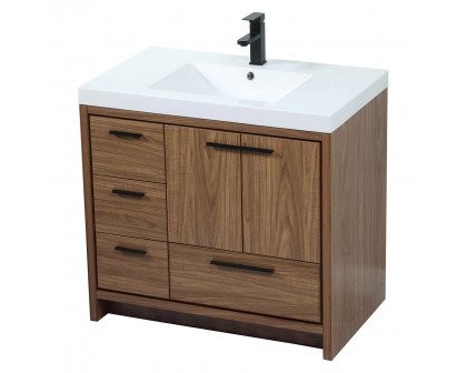 Elegant Bathroom Vanity - Walnut Brown, L 36" (VF46036WB)