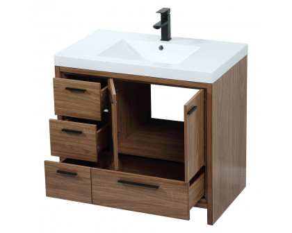 Elegant Bathroom Vanity - Walnut Brown, L 36" (VF46036WB)