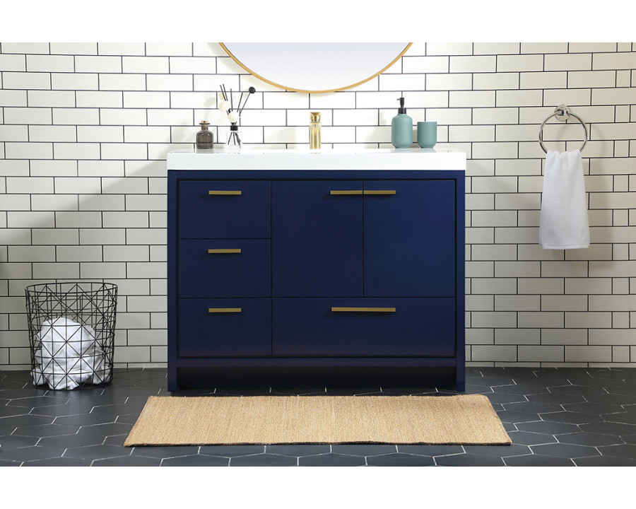 Elegant Bathroom Vanity - Blue, L 42" (VF46042MBL)