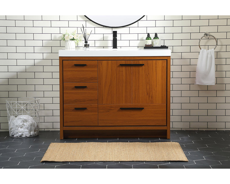 Elegant Bathroom Vanity - Teak, L 42" (VF46042MTK)