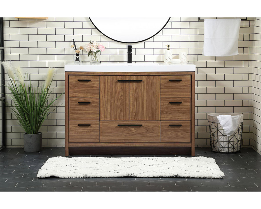 Elegant Bathroom Vanity - Walnut Brown (VF46048WB)