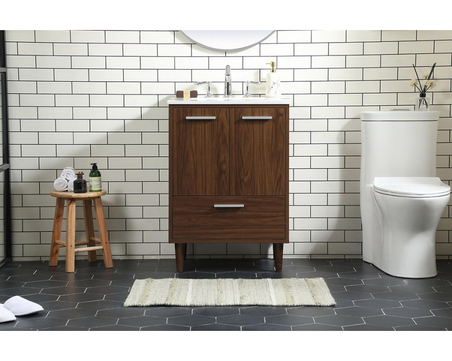 Elegant Bathroom Vanity - Walnut (VF47024MWT)