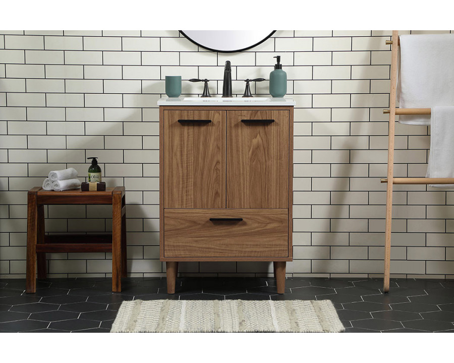 Elegant Bathroom Vanity - Walnut Brown (VF47024WB)