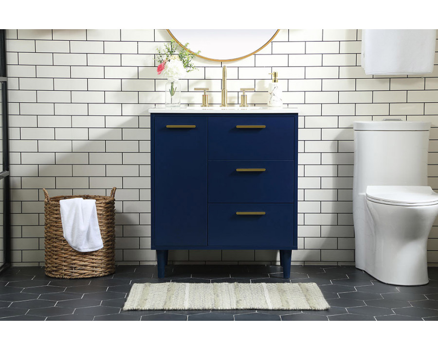 Elegant Bathroom Vanity - Blue (VF47030MBL)