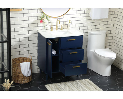 Elegant Bathroom Vanity - Blue (VF47030MBL)