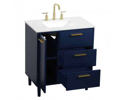 Elegant Bathroom Vanity - Blue (VF47030MBL)