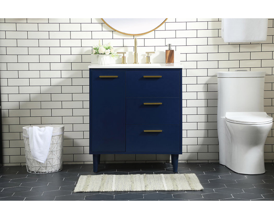 Elegant Bathroom Vanity - Blue (VF47030MBL-BS)