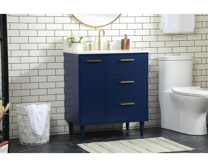 Elegant Bathroom Vanity - Blue (VF47030MBL-BS)