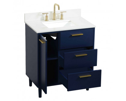 Elegant Bathroom Vanity - Blue (VF47030MBL-BS)