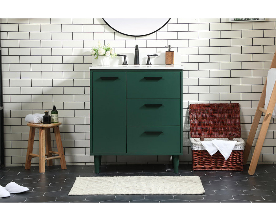 Elegant Bathroom Vanity - Green (VF47030MGN-BS)