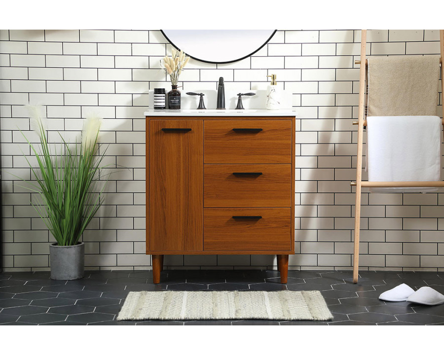 Elegant Bathroom Vanity - Teak (VF47030MTK-BS)