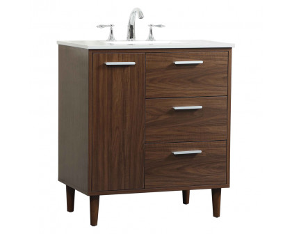 Elegant Bathroom Vanity - Walnut (VF47030MWT)