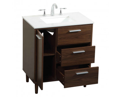 Elegant Bathroom Vanity - Walnut (VF47030MWT)