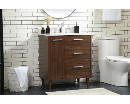 Elegant Bathroom Vanity - Walnut (VF47030MWT-BS)