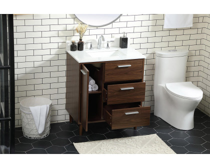 Elegant Bathroom Vanity - Walnut (VF47030MWT-BS)