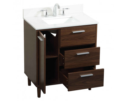 Elegant Bathroom Vanity - Walnut (VF47030MWT-BS)