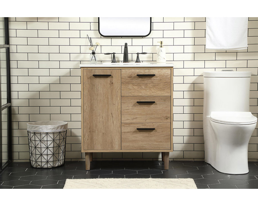 Elegant Bathroom Vanity - Natural Oak (VF47030NT)