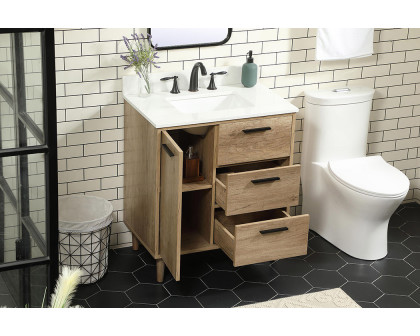 Elegant Bathroom Vanity - Natural Oak (VF47030NT-BS)