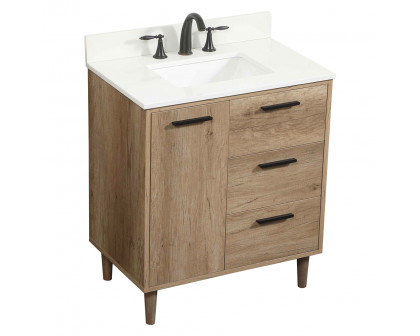 Elegant Bathroom Vanity - Natural Oak (VF47030NT-BS)