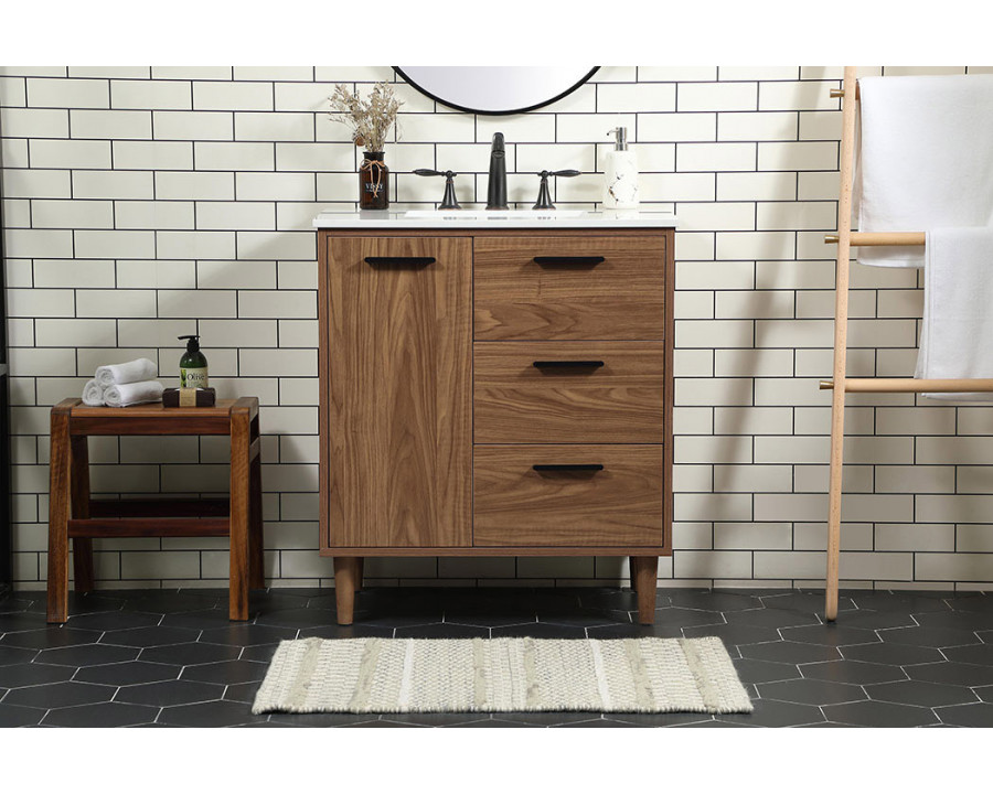 Elegant Bathroom Vanity - Walnut Brown (VF47030WB)