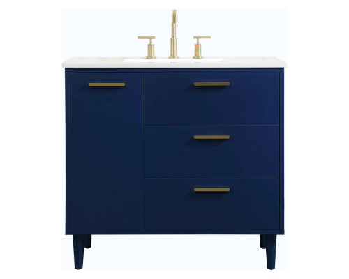 Elegant Bathroom Vanity - Blue (VF47036MBL)