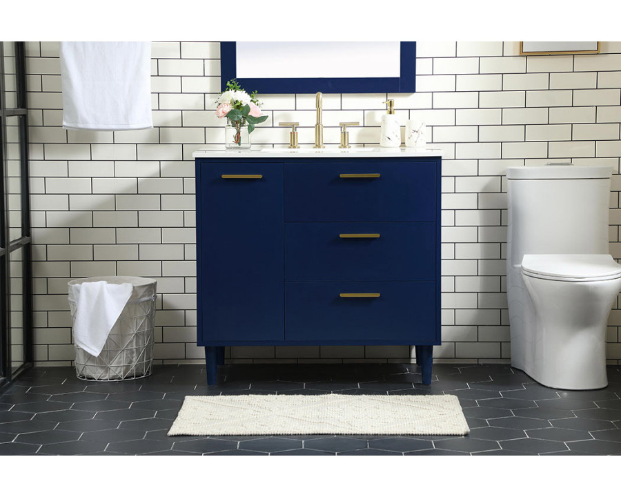 Elegant Bathroom Vanity - Blue (VF47036MBL)