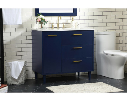 Elegant Bathroom Vanity - Blue (VF47036MBL)