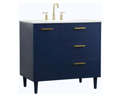 Elegant Bathroom Vanity - Blue (VF47036MBL)