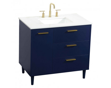 Elegant Bathroom Vanity - Blue (VF47036MBL)